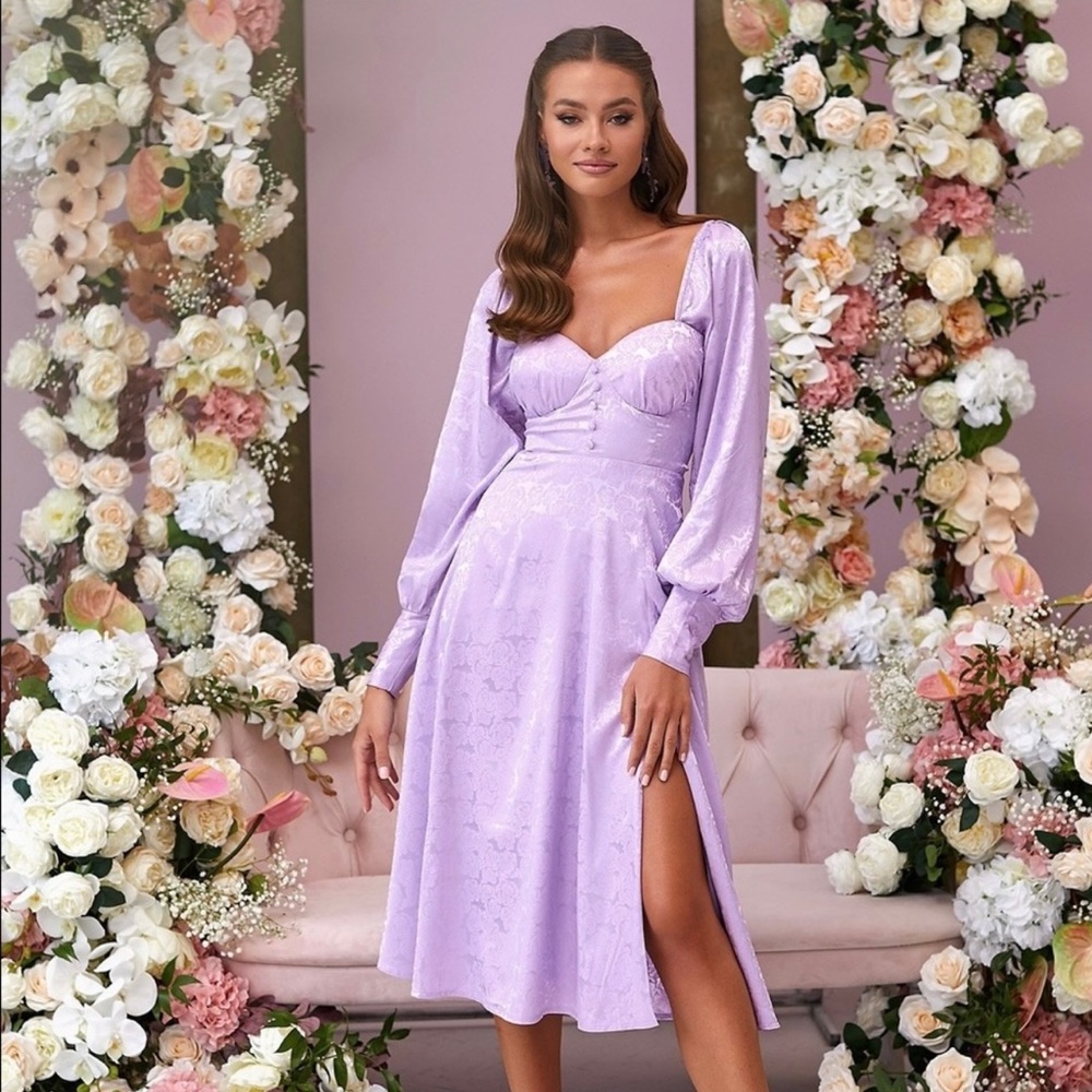 Alan our the label lilac long sleeve dress